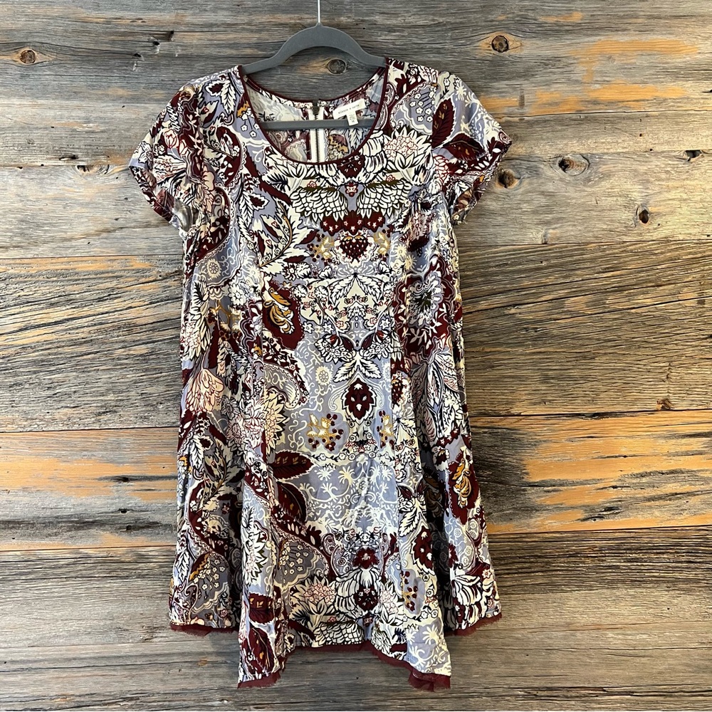 Silence + Noise Graphic Abstract Floral Dress
